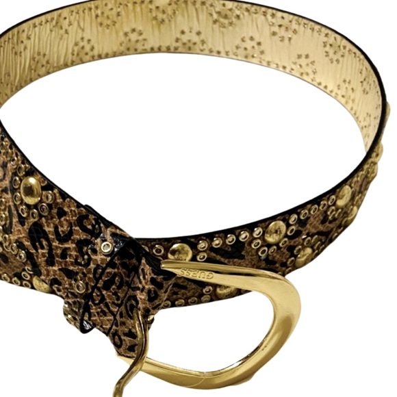 GUESS Animal Print Belt With Studs Size Small - Picture 4 of 7